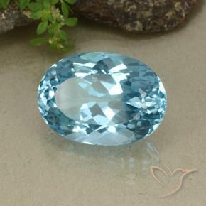 Topaze Bleu Suisse naturelle ovale, 43.06 ct, VVS-VS