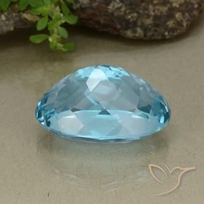 Topaze Bleu Suisse naturelle ovale, 43.06 ct, VVS-VS
