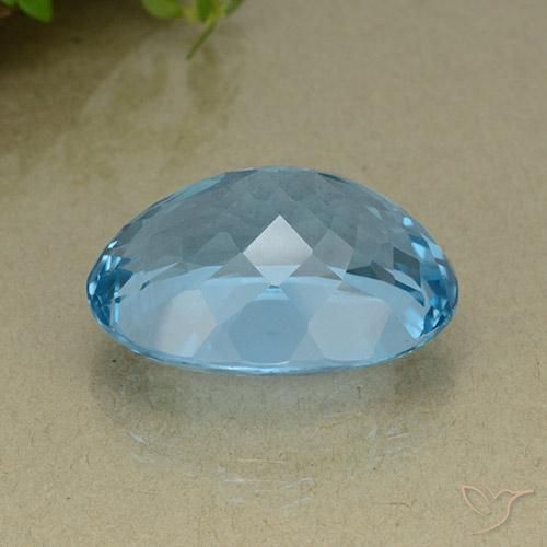 Topaze Bleu Suisse naturelle ovale, 35.73 ct, VVS