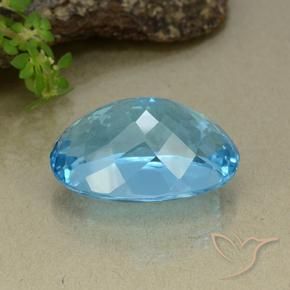 Topaze Bleu Suisse naturelle ovale, 42.86 ct, VS