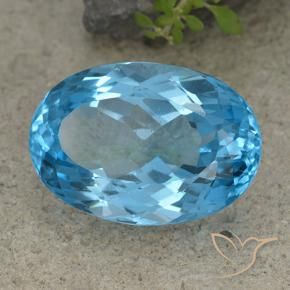 Topaze Bleu Suisse naturelle ovale, 46.48 ct, VVS-VS