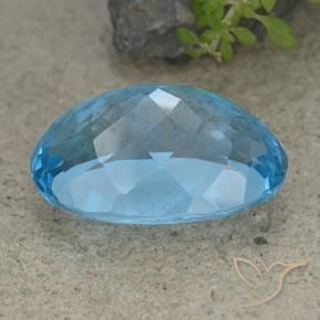 Topaze Bleu Suisse naturelle ovale, 46.48 ct, VVS-VS