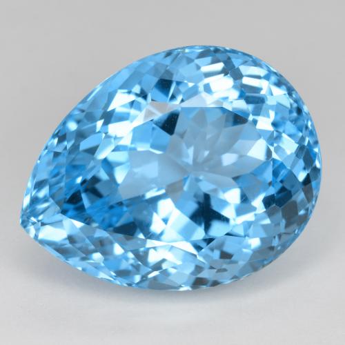 Topaze bleue naturelle en forme de poire, 41,50 ct, VVS-VS