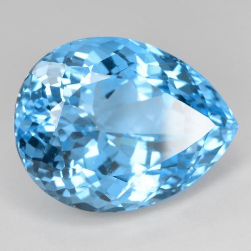 Topaze bleue naturelle en forme de poire, 41,50 ct, VVS-VS