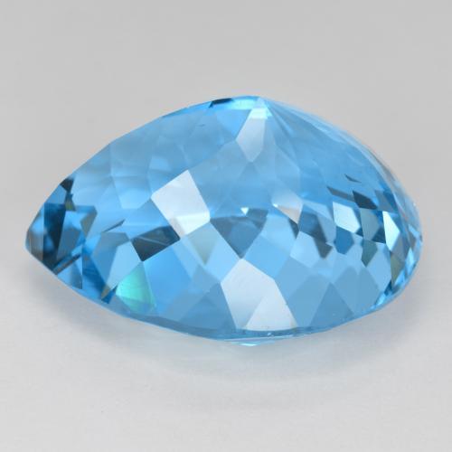 Topaze bleue naturelle en forme de poire, 41,50 ct, VVS-VS