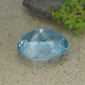 Topaze Bleu Suisse naturelle ovale, 33.77 ct, VVS-VS