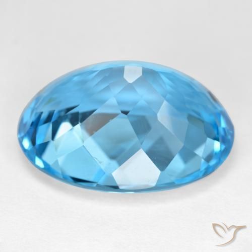 Topaze Bleu Suisse naturelle ovale, 41.33 ct, VVS-VS