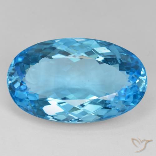 Topaze Bleu Suisse naturelle ovale, 40.56 ct, VVS-VS
