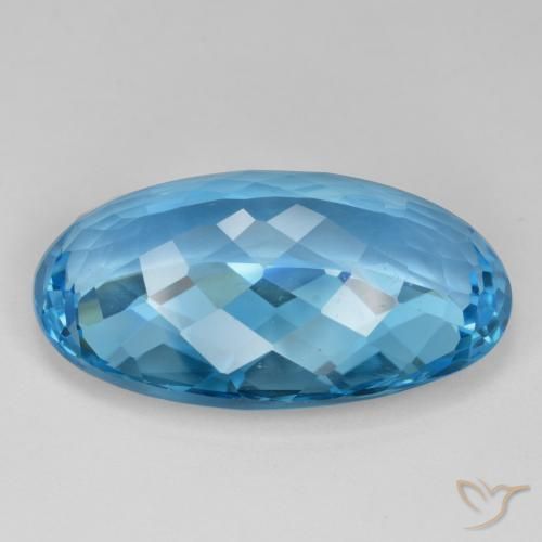 Topaze Bleu Suisse naturelle ovale, 40.56 ct, VVS-VS