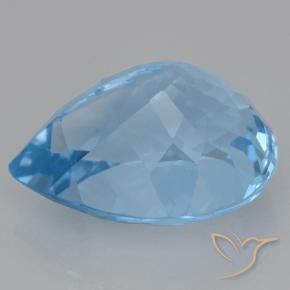 Topaze Bleu Suisse naturelle En forme de poire, 22.77 ct, VVS