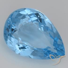 Topaze Bleu Suisse naturelle En forme de poire, 21.47 ct, VVS