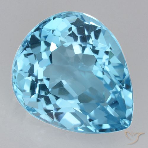 21.97ct Naturel Bleu Suisse Topaze, En forme de poire, VVS