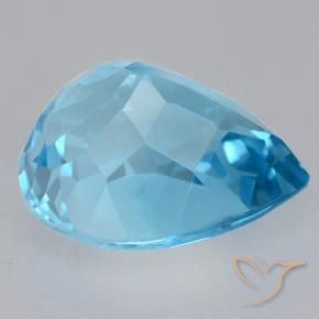 Topaze Bleu Suisse naturelle En forme de poire, 21.97 ct, VVS