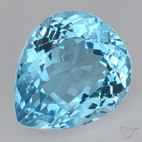 21.58ct Naturel Bleu Suisse Topaze, En forme de poire, VVS