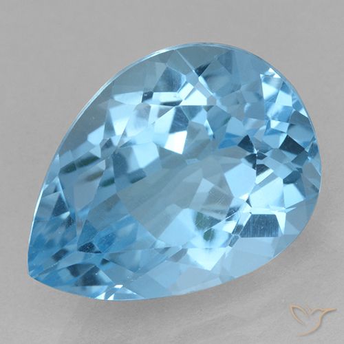 15.12ct Naturel Bleu ciel Topaze, En forme de poire, VVS-VS