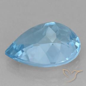 Topaze Bleu ciel naturelle En forme de poire, 15.12 ct, VVS-VS