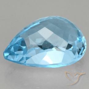Topaze Bleu Suisse naturelle En forme de poire, 20.16 ct, VS