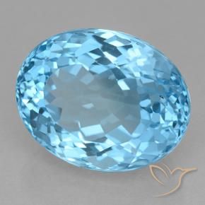 Topaze Bleu Suisse naturelle ovale, 22.13 ct, VVS