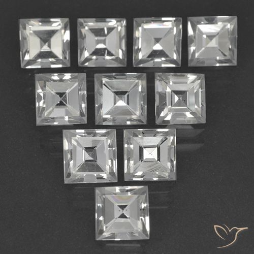 Shop natural 8.36ct Blanc clair Topaze gems, Carré, from Brésil at GemSelect. In stock, global shipping!