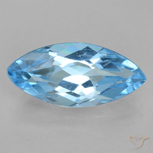 Topaze Bleu Suisse naturelle Marquise, 3.63 ct, VVS