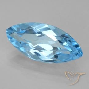 Topaze Bleu Suisse naturelle Marquise, 3.63 ct, VVS