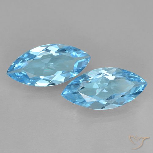 6.69ctw Naturel Bleu Suisse Topaze, Marquise, VVS-VS