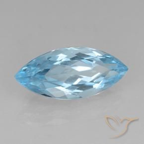 Topaze Bleu ciel naturelle Marquise, 3.93 ct, VVS