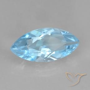 Topaze Bleu ciel naturelle Marquise, 3.75 ct, VVS-VS