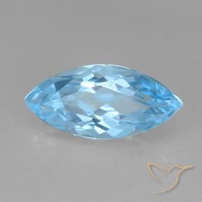 Topaze Bleu ciel naturelle Marquise, 3.70 ct, VVS