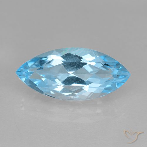 3.47ct Naturel Bleu Suisse Topaze, Marquise, VVS