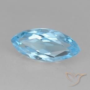 Topaze Bleu Suisse naturelle Marquise, 3.54 ct, VVS-VS
