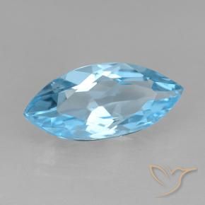 Topaze Bleu ciel naturelle Marquise, 3.69 ct, VVS-VS