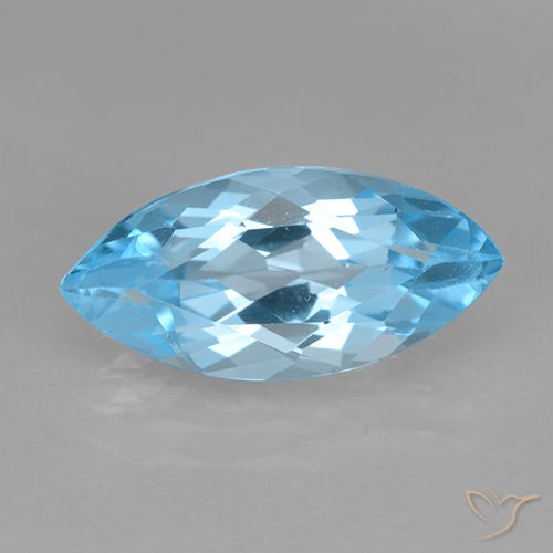 4.07ct Naturel Bleu ciel Topaze, Marquise, VVS-VS