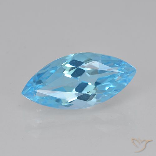 4.06ct Naturel Bleu Suisse Topaze, Marquise, VVS