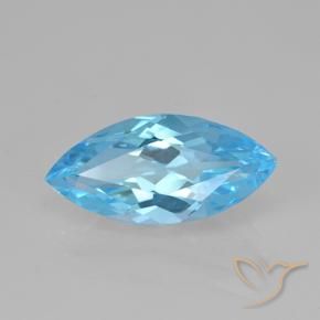 Topaze Bleu Suisse naturelle Marquise, 4.06 ct, VVS