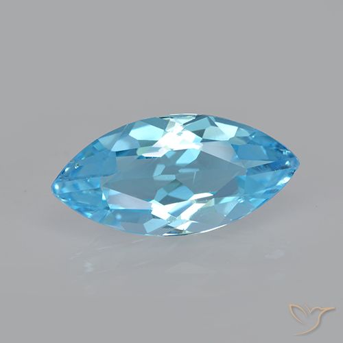 Topaze Bleu Suisse naturelle Marquise, 3.75 ct, VVS