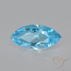 Topaze Bleu Suisse naturelle Marquise, 3.75 ct, VVS