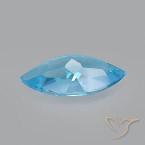 Topaze Bleu Suisse naturelle Marquise, 3.75 ct, VVS