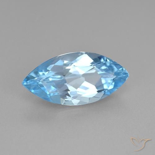 Topaze Bleu ciel naturelle Marquise, 3.75 ct, VVS-VS