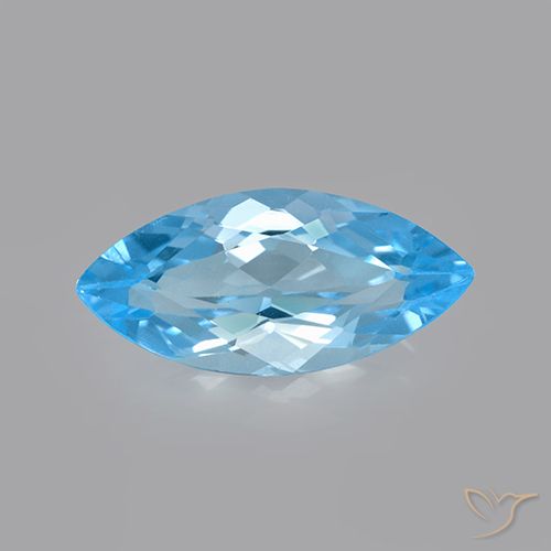 3.40ct Naturel Bleu Suisse Topaze, Marquise, VVS-VS