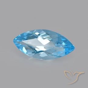 Topaze Bleu Suisse naturelle Marquise, 3.40 ct, VVS-VS