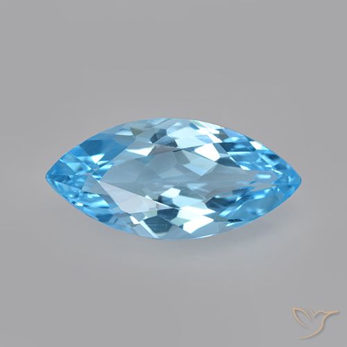 3.19ct Naturel Bleu Suisse Topaze, Marquise, VVS-VS