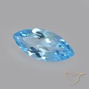 Topaze Bleu Suisse naturelle Marquise, 3.19 ct, VVS-VS