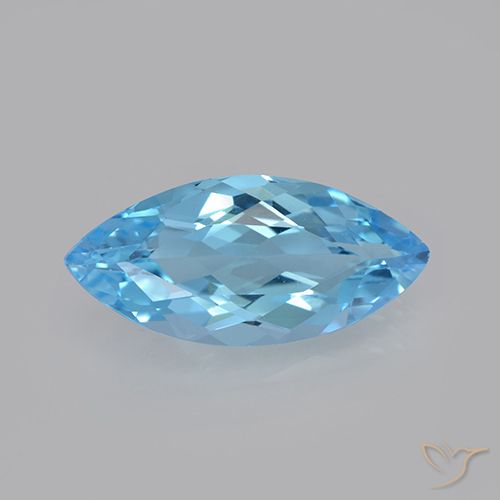 3.67ct Naturel Bleu Suisse Topaze, Marquise, VVS