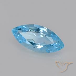 Topaze Bleu Suisse naturelle Marquise, 3.67 ct, VVS