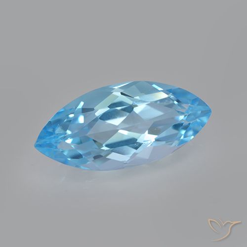 Topaze Bleu Suisse naturelle Marquise, 3.68 ct, VVS-VS