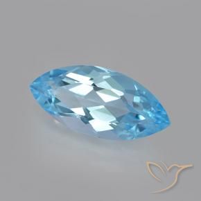 Topaze Bleu Suisse naturelle Marquise, 3.68 ct, VVS-VS