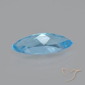 Topaze Bleu Suisse naturelle Marquise, 3.68 ct, VVS-VS