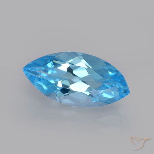 Topaze Bleu Suisse naturelle Marquise, 3.70 ct, VVS