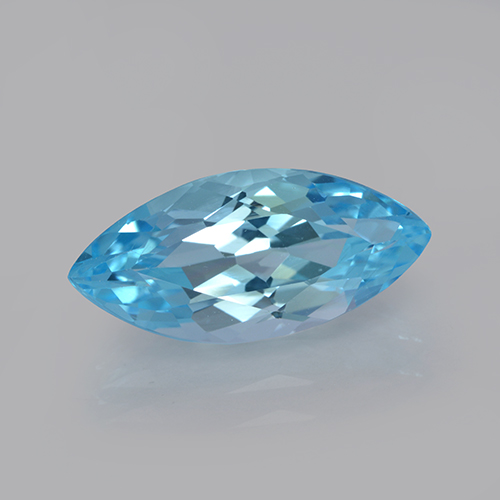 Topaze Bleu Suisse naturelle Marquise, 3.79 ct, VVS